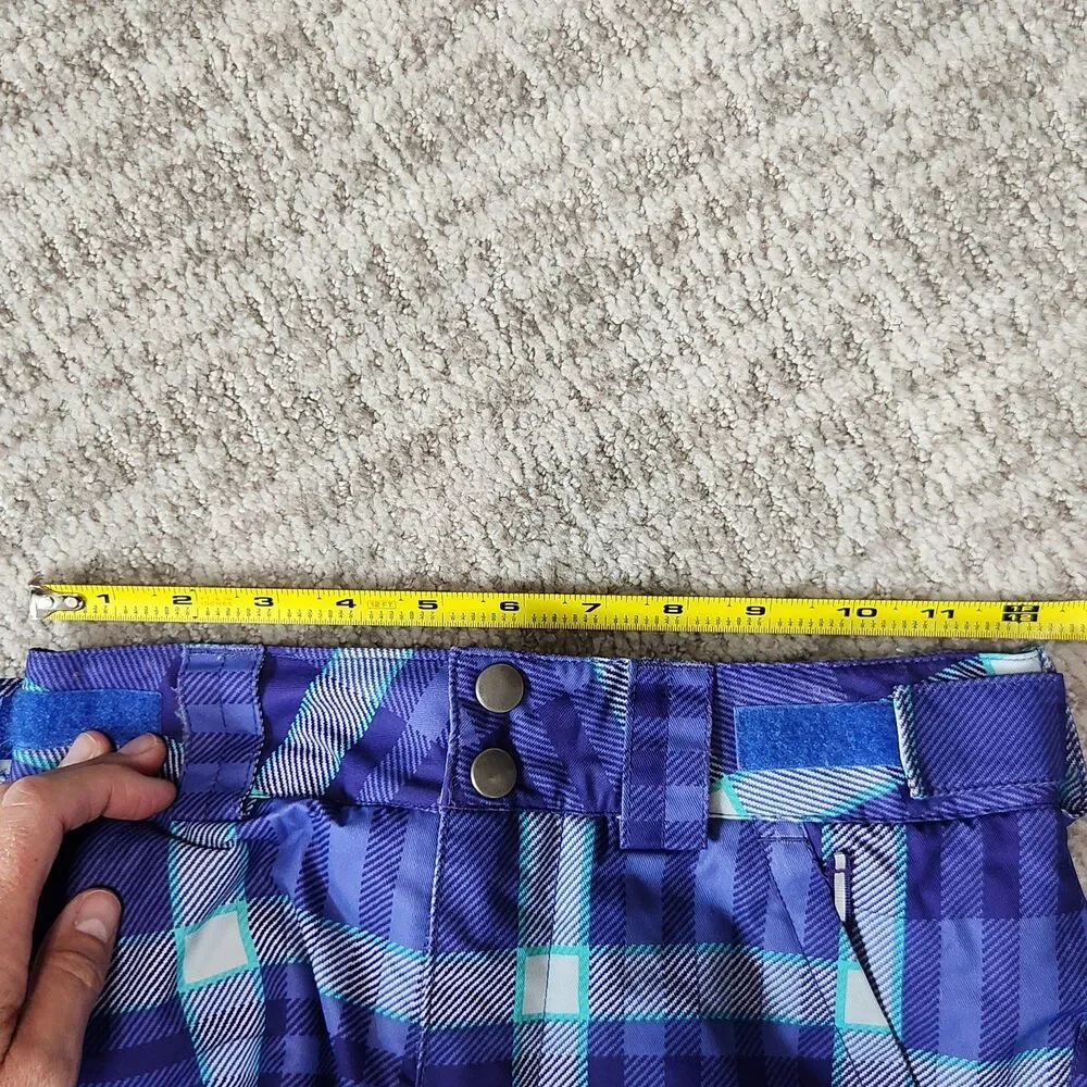 Columbia youth Bugaboo snow ski pants purple plaid size S/8 - Picture 3 of 12